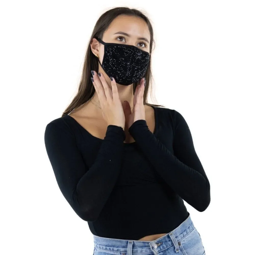 Rhinestone Face Mask In Polyester Material - HOST PICK!!!
